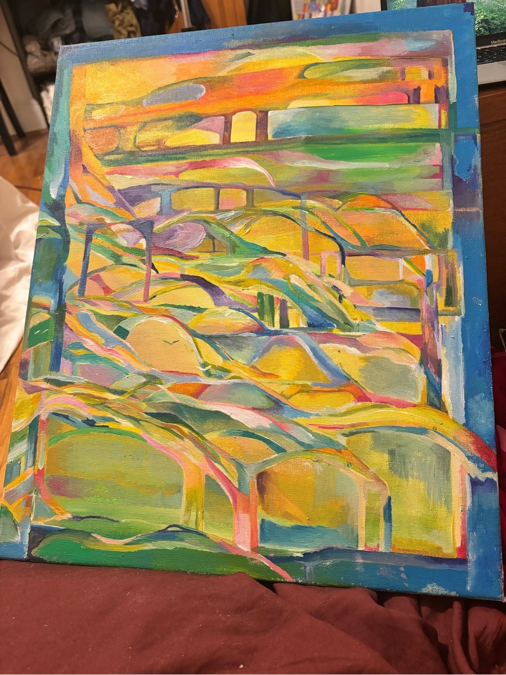 Abstract Landscape Canvas Wall Art - Multicolor